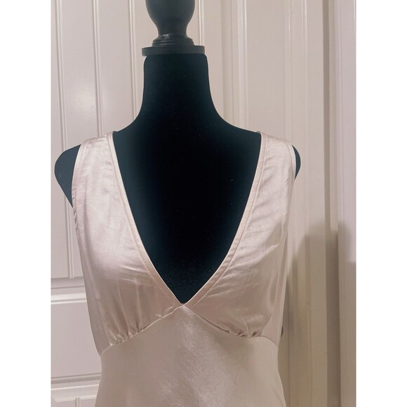 Princess Polly Allegra Maxi V Neck Dress Champagne Size 6 - Picture 8 of 12